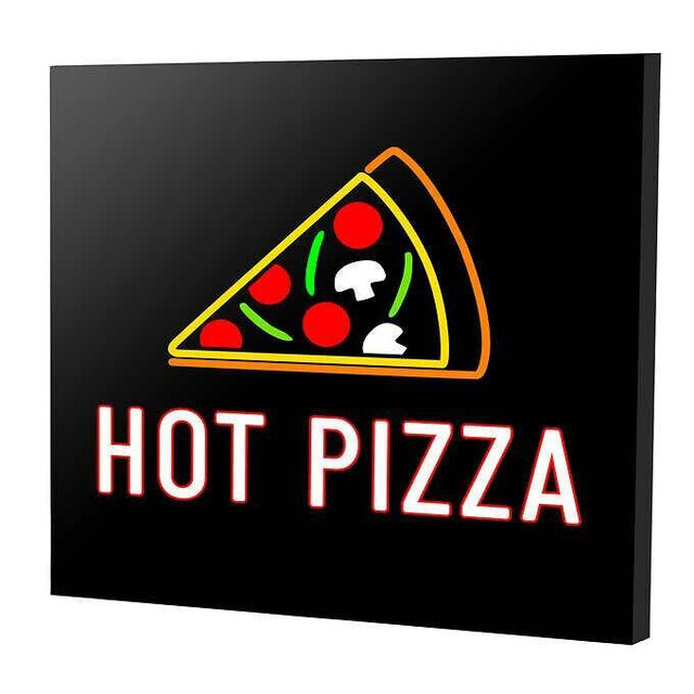 Pro-Lite Newon Hot Pizza LED Ultra Bright Lighted Nano 20x20 Restaurant Pizza Shop Sign in Industrial Kitchen Supplies