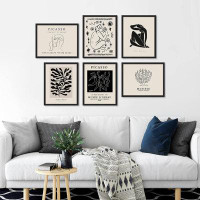 SIGNLEADER SIGNLEADER Framed Matisse Dancers With Plants Wall Art, Set Of 6 Abstract Geometric Wall Decor Prints, Minima
