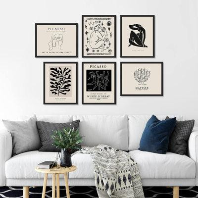 SIGNLEADER SIGNLEADER Framed Matisse Dancers With Plants Wall Art, Set Of 6 Abstract Geometric Wall Decor Prints, Minima in Plants, Fertilizer & Soil