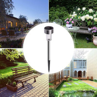 NEW 12 PACK SOLAR LIGHTS STAINLESS STEEL PATHWAY LIGHTS 1227544