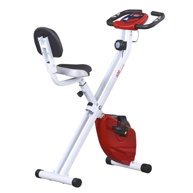 FOLDABLE EXERCISE BIKE WITH 8 LEVELS OF MAGNETIC RESISTANCE, INDOOR STATIONARY BIKE, X BIKE, LCD MONITOR, FOR CARDIO WOR in Exercise Equipment