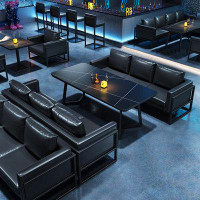 NashyCone Bistro Cafe Restaurant Black sofa table sets