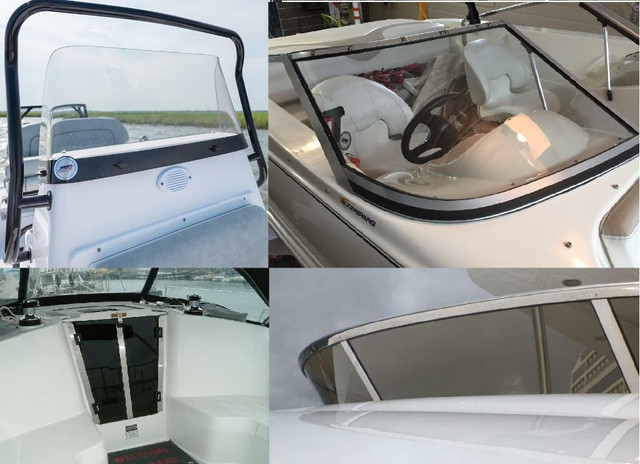 Princecraft Plexiglass &amp; Curved Boat Windshield Acrylic Glass Replacement Windscreen, Window, Hatch, Door, Deflector in Boat Parts, Trailers & Accessories