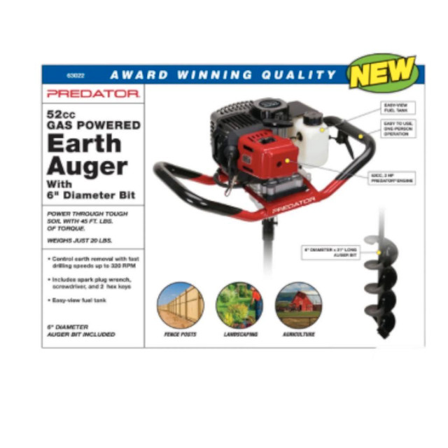 HOC EA52 GAS POWERED EARTH AUGER + 6 INCH BIT + FREE SHIPPING + 90 DAY WARRANTY in Power Tools - Image 2