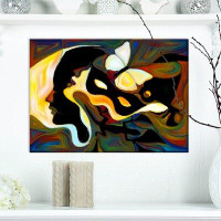 Made in Canada - East Urban Home Designart 'Conceptual Colour Division' Abstract Portrait Print on Wrapped Canvas
