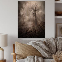 Winston Porter Lonely Tree Holding The Moon - Country Wood Wall Art Panels - Natural Pine Wood