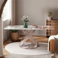 Orren Ellis 55.12" Sintered Stone tabletop Rectangular Dining Table