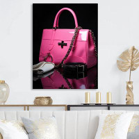 Red Barrel Studio Pink Fashion Bag Glamour I - Fashion Metal Wall Decor