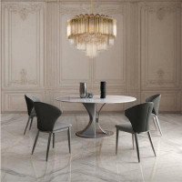 LORENZO Round sintered stone dining table set
