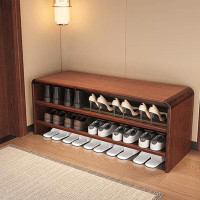 RARLON Household All Solid Wood Entry Shoe Stool. 15 Pair Shoe Storage