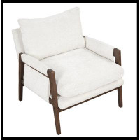 Latitude Run® Velvet Accent Chair,Leisure Chair with Solid Wood and Thick Seat Cushion