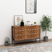 Millwood Pines Industrial Style 6 Drawer Double Dresser