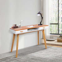 George Oliver Contemporary Stylish Wooden Desk with Non-Slip Foot Pads