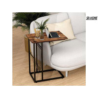 SR-HOME Small Side Table, C Shaped End Table, Bedside Tables With Magazine Rack, Nightstand For Living Room