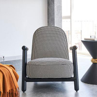 Corrigan Studio Light luxury solid wood leisure chair thousand bird lattice single chair sofa chair reclining chair