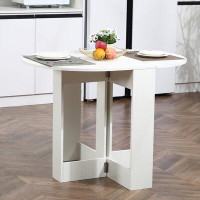 Latitude Run® Latitude Run® Folding Drop Leaf Dining Table Foldable Bar Table For Small Kitchen, Dining Room, White