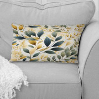 East Urban Home Tranquil Leaves III - Plants Printed Throw Pillow