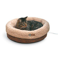 K&H Manufacturing K&H Pet Products Thermo-Snuggle Cup Pet Bed Bomber Chocolate 14" X 18" X 7"
