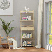 Latitude Run® Bookshelf,Ladder Shelf With Drawers,5 Tier Tall Bookcase