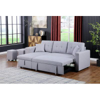 Latitude Run® Fabric Reversible Sleeper Sectional With Storage Chaise And 2 Stools
