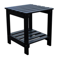 Red Barrel Studio Abriah 2-Tier Square HDPE Plastic/Resin Adirondack Side Table Weather-Resistant End Table