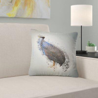 Made in Canada - East Urban Home Animal Guinea Fowl Abstract Design Pillow