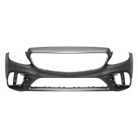 Mercedes-Benz C300 Sedan/Coupe/Convertible Front Bumper Without Sensor Holes & Without Camera Hole & With AMG - MB100057