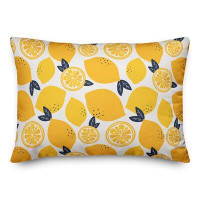 Wrought Studio Mccorkle Lemon Print Outdoor Rectangular Pillow