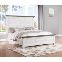 Wildon Home® Dhaksha Panel Bed Distressed Grey and White