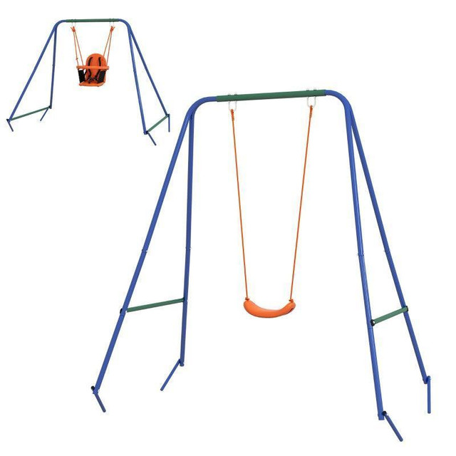 KID SWING SET WITH SAFETY HARNESS FOR BABY, KIDS 6 MONTHS+, HEAVY DUTY SWING SET FOR INDOOR/OUTDOOR, BACKYARD in Toys & Games - Image 2