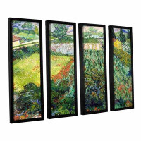 Vault W Artwork 'Field with Poppies' by Vincent Van Gogh 4 Piece Framed Painting Print on Canvas Set