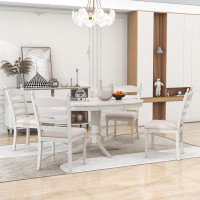 Gracie Oaks Birge 5-Piece Dining Set, Extendable Table and 4 Upholstered Chairs