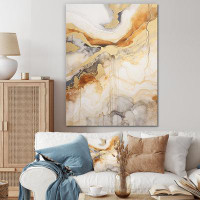 Wrought Studio Abstract Beige And Gold Geyser Paint IV - Abstract Wall Art Living Room