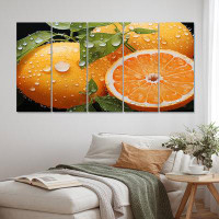 Winston Porter Fruit Cantaloupe Orange Pointillism - Food & Beverage Wall Art Print - 5 Equal Panels