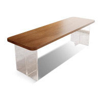 Lilac Garden Tools 78.74" Brown Rectangular Solid Wood + Acrylic desks