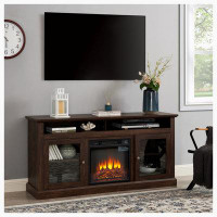 Red Barrel Studio TV Stand for TV up to 60", Media Console with 18" Fireplace Insert