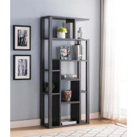 Latitude Run® Vertical Bookcase; Book Display With 3 Tier Shelves
