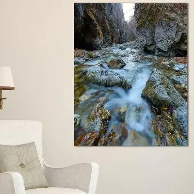 Design Art Blue Water in River - Wrapped Canvas Photograph Print