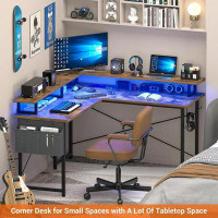 Ebern Designs Tylena L-Shaped Gaming Desk with Hutch