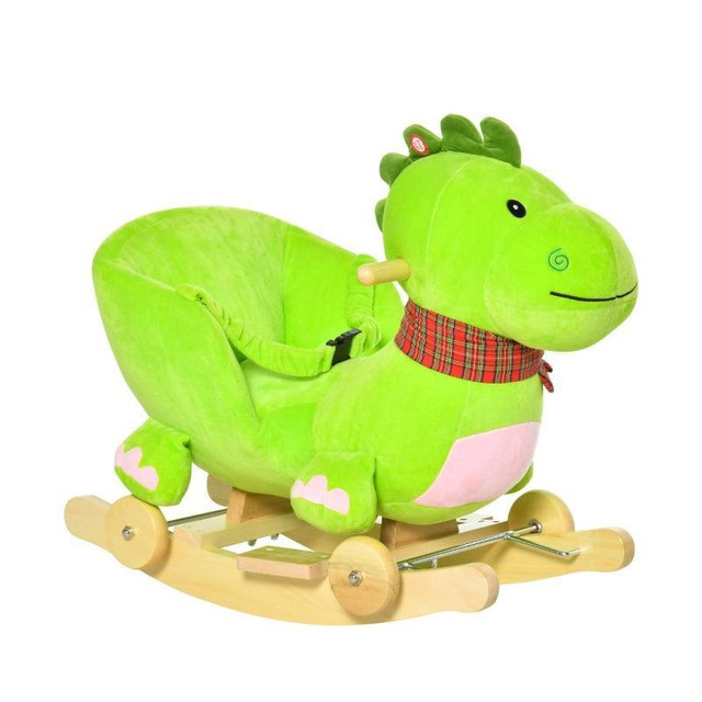 BABY ROCKING HORSE KIDS INTERACTIVE 2-IN-1 PLUSH RIDE-ON STROLLER ROCKING DINOSAUR WITH NURSERY SONG ROCKING HORSE 18+ M in Toys & Games - Image 3