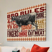 Marmont Hill 'Bbq Rules' Painting Print on Wrapped Canvas