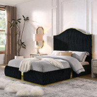 Latitude Run® Corduroy Upholstered Platform Bed