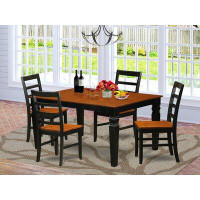 Wildon Home® Bronwood 5 - Piece Butterfly Leaf Rubberwood Solid Wood Dining Set