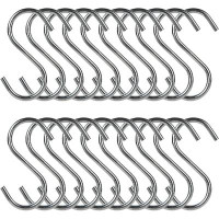 Rebrilliant 100 Pcs S Shaped Hooks, Heavy Duty Stainless Steel S Hooks Rack Hangers For Bedroom, Living Room, Bathroom,