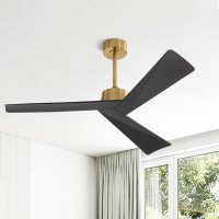 Wade Logan Breeleigh 52 "DC Ceiling Fan with Remote, Indoor Ceiling Fan, 3 ABS Blades