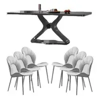GOGOFAUC Stainless steel sintered stone dining table set
