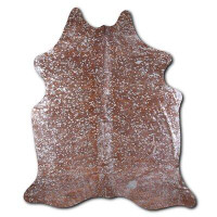 Foundry Select ACID WASHED HAIR ON COWHIDE SILVER METALLIC ON BRINDLE 3 - 5 M GRADE A