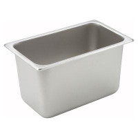 Winco Winco 1/4 Size Straight-Sided Steam Table / Hotel Pan, 25 Gauge, 6" Deep