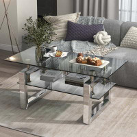 Wrought Studio Transparent Tempered Glass Coffee Table