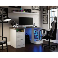 Sauder Gaming Desk 60" Top Open And Drawer Ped